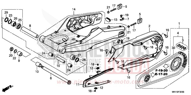 SWINGARM for X-ADV 750 CANDY CHROMOSPHERE RED (R381) from 2018